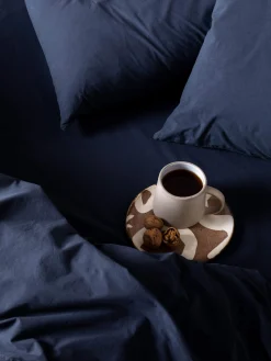 L&M Home Nordic Navy Portuguese Cotton Duvet Cover Set Cheap