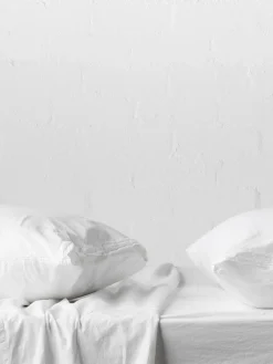 L&M Home Nordic White Portuguese Cotton Pillowcases Discount