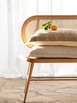 L&M Home Palermo Natural French Linen Rectangle Cushion Best