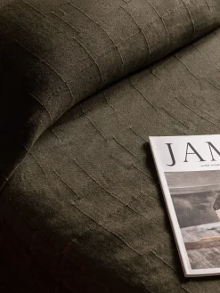 L&M Home Palermo Olive French Linen Bedcover Discount