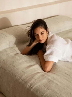 L&M Home Palermo Sage French Linen Bedcover New