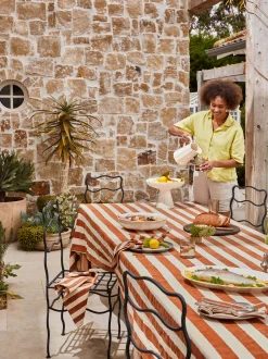 L&M Home Riviera Terracotta Table Cloth Best Sale