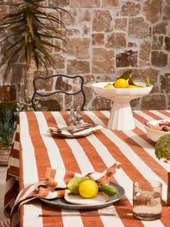 L&M Home Riviera Terracotta Table Cloth Best Sale