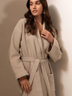 L&M Home Spa Oatmeal Waffle Bathrobe Clearance