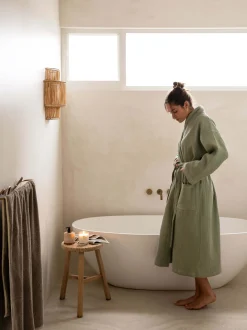 L&M Home Spa Sage Waffle Bathrobe Outlet