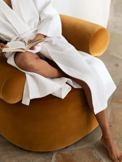 L&M Home Spa White Waffle Bathrobe New